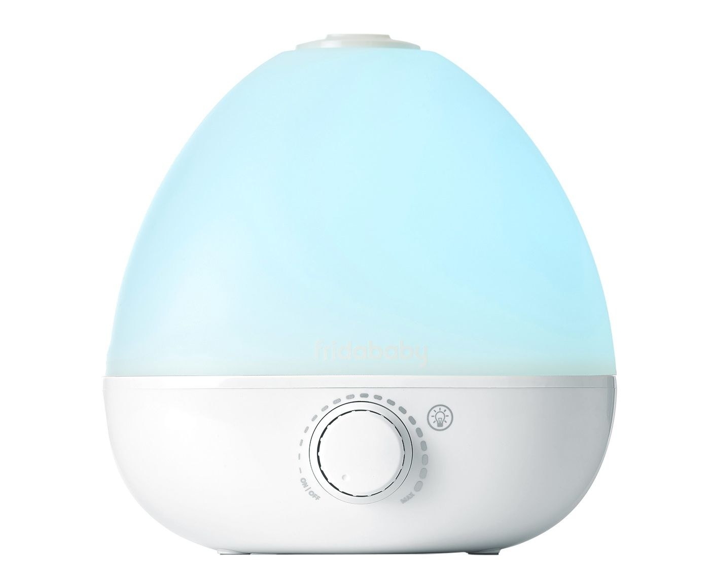The humidifier, which has an almost egg shape, and a small dial on the front