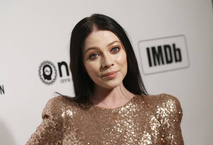 Michelle Trachtenberg in a sequined gown at the Elton John AIDS Foundation Academy Awards Viewing Party in West Hollywood