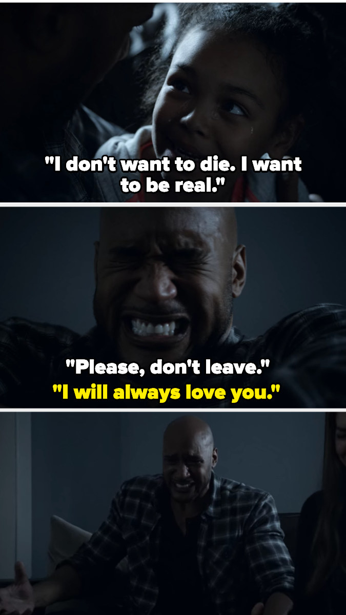 Hope says she doesn&#x27;t want to die and wants to be real, and begs a crying Mack not to leave. He says he&#x27;ll always love her, then she disappears