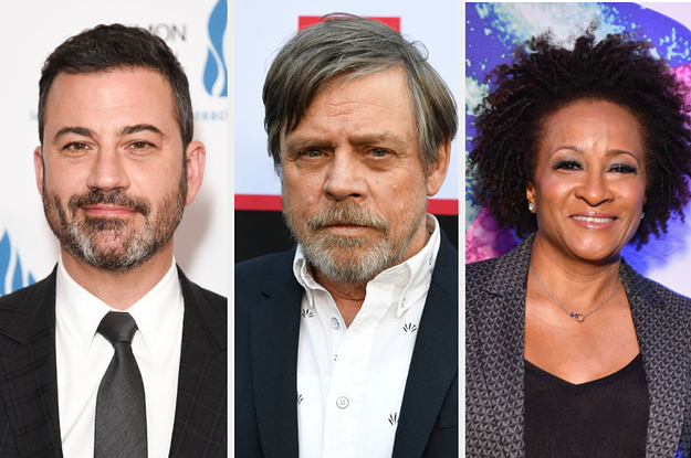 Jimmy Kimmel, Mark Hamil, and Wanda Sykes at press events