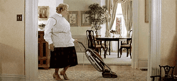 Mrs. Doubtfire vacuuming
