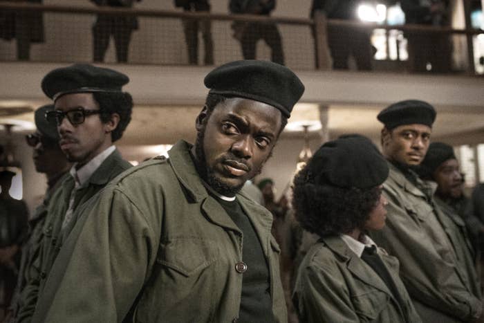 Daniel and others wearing the signature Black Panther beret in 'Judas and the Black Messiah'