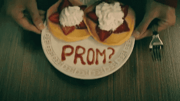 Peter asking Lara Jean to prom with pancakes
