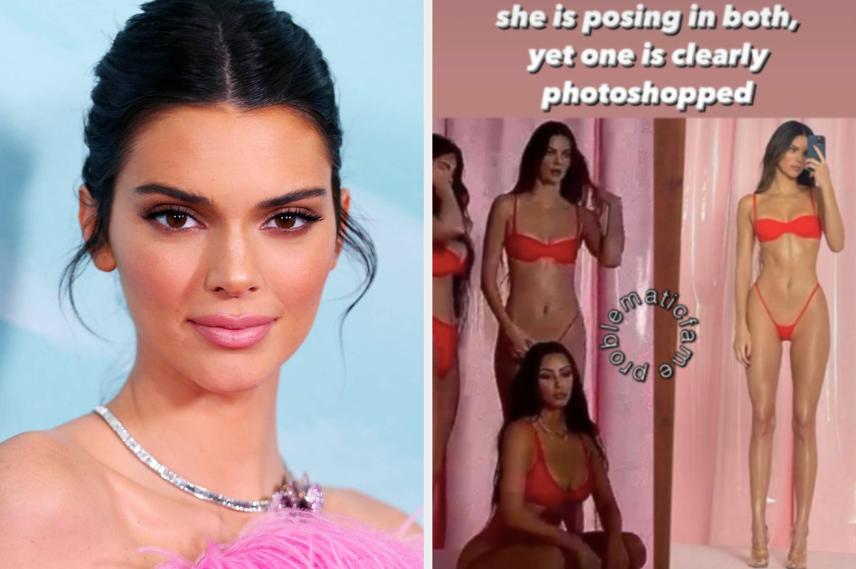 Kendall Jenner shows off her tiny figure in sports bra and leggings after  she is accused of 'photoshopping' body in pics