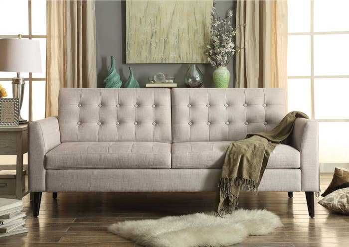 The tuxedo arm sofa in beige