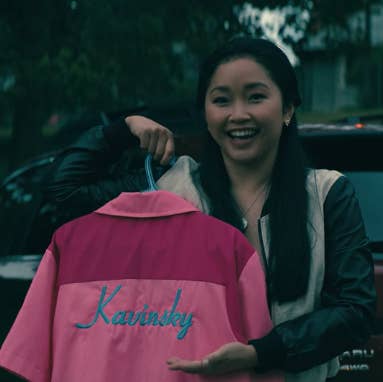 Lara jean pink jacket hotsell