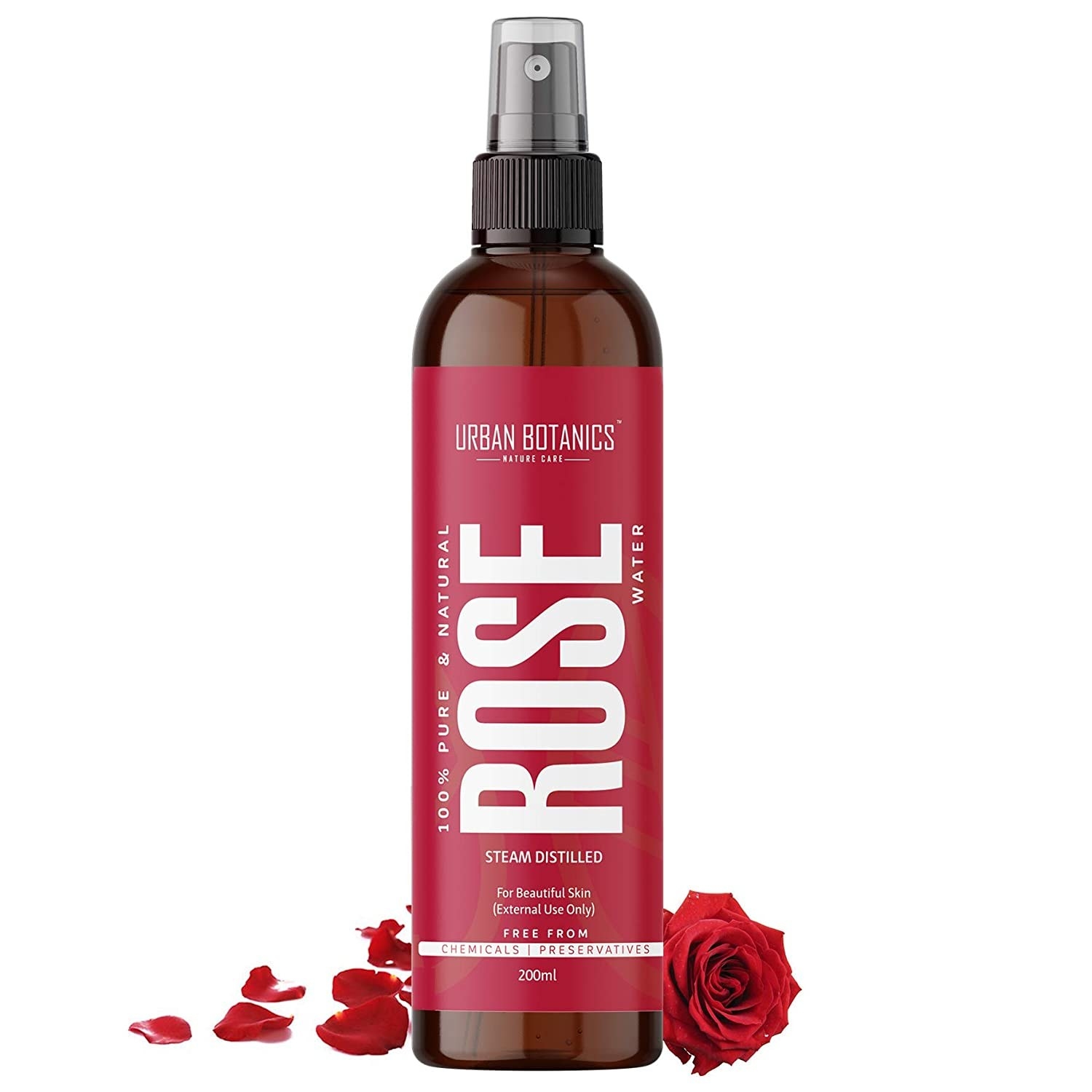 Bottle of the rose water skin toner 