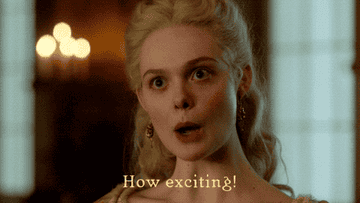 A woman saying, &quot;How exciting, we are curiously like minded&quot;