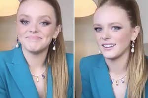 Two screenshots of Abigail mid-interview