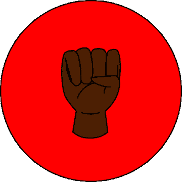 An animated pumping fist is surrounded by the words &quot;I am a revolutionary.&quot;