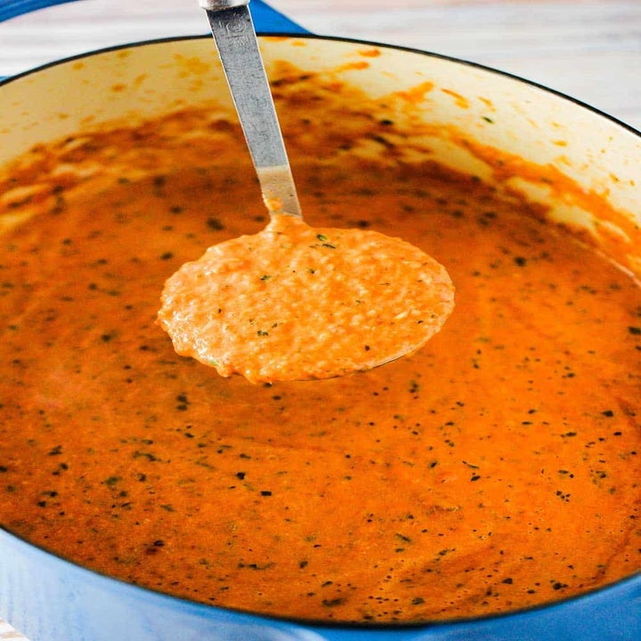 Creamy roasted tomato soup.