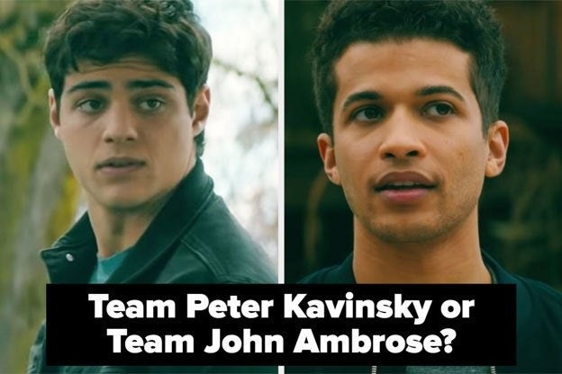 Peter and John Ambrose with the words &quot;Team Peter Kavinsky or Team John Ambrose?&quot; 