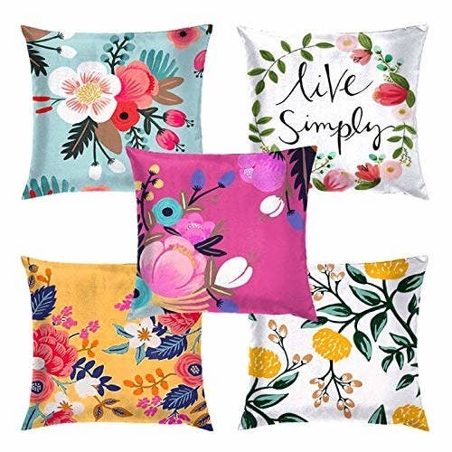 4 colourful cushion covers