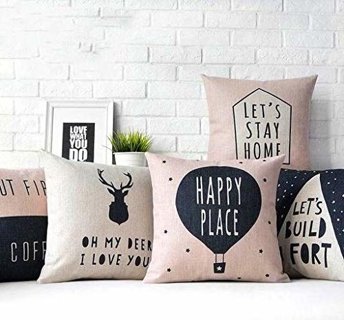 5 cushions on a sofa