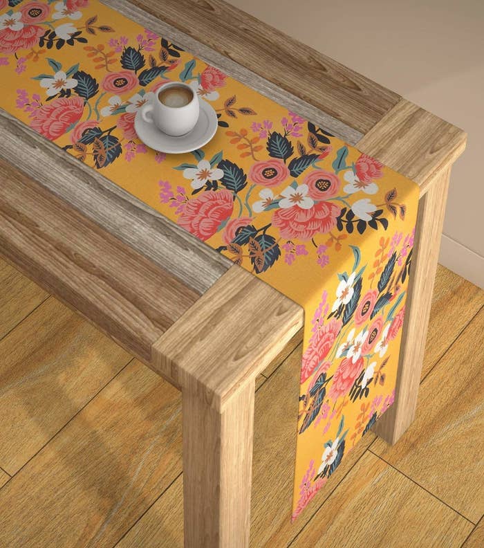 A floral table runner