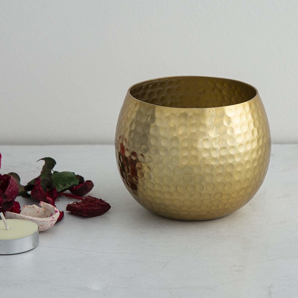 A golden tealight holder