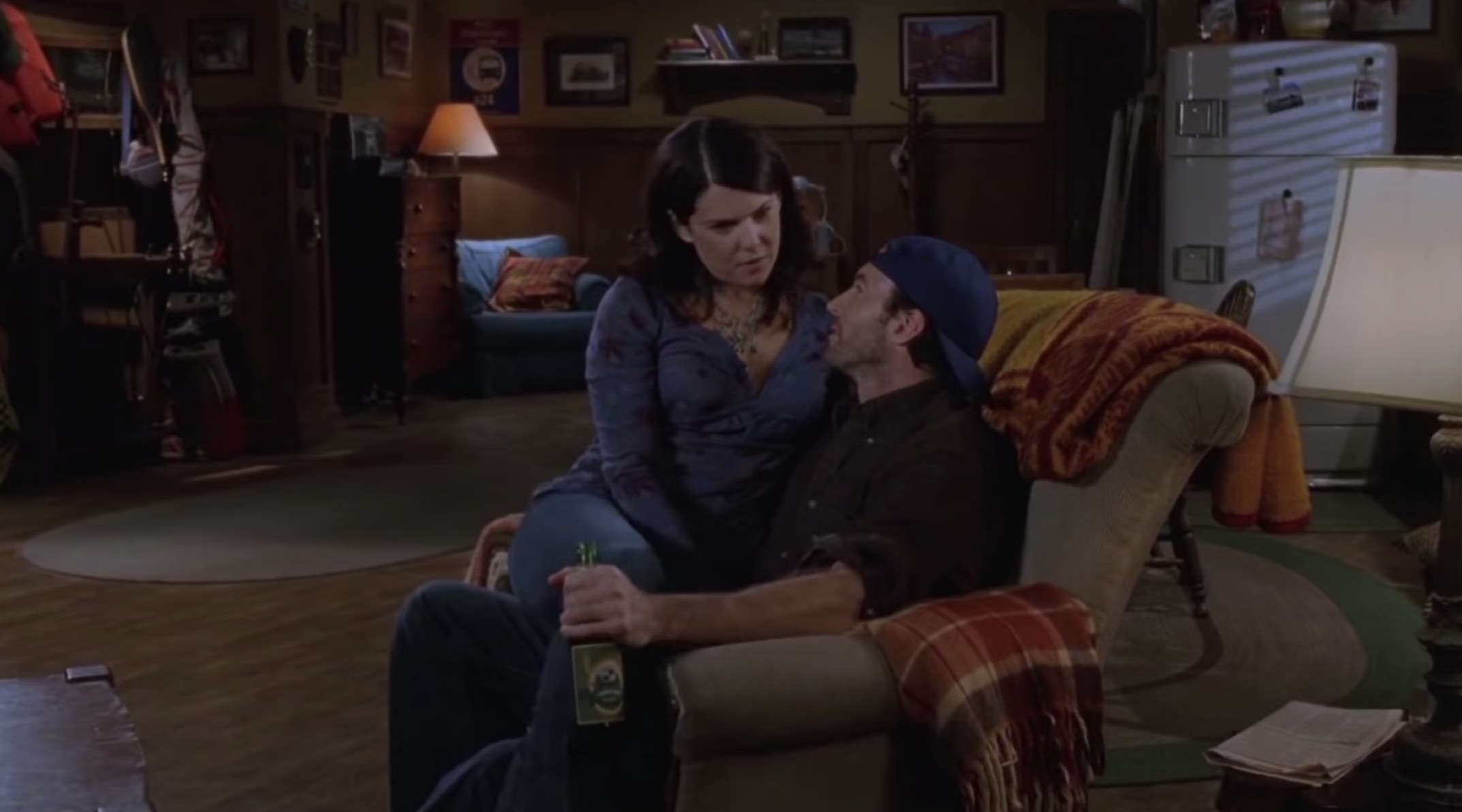 Luke and Lorelai sitting down together