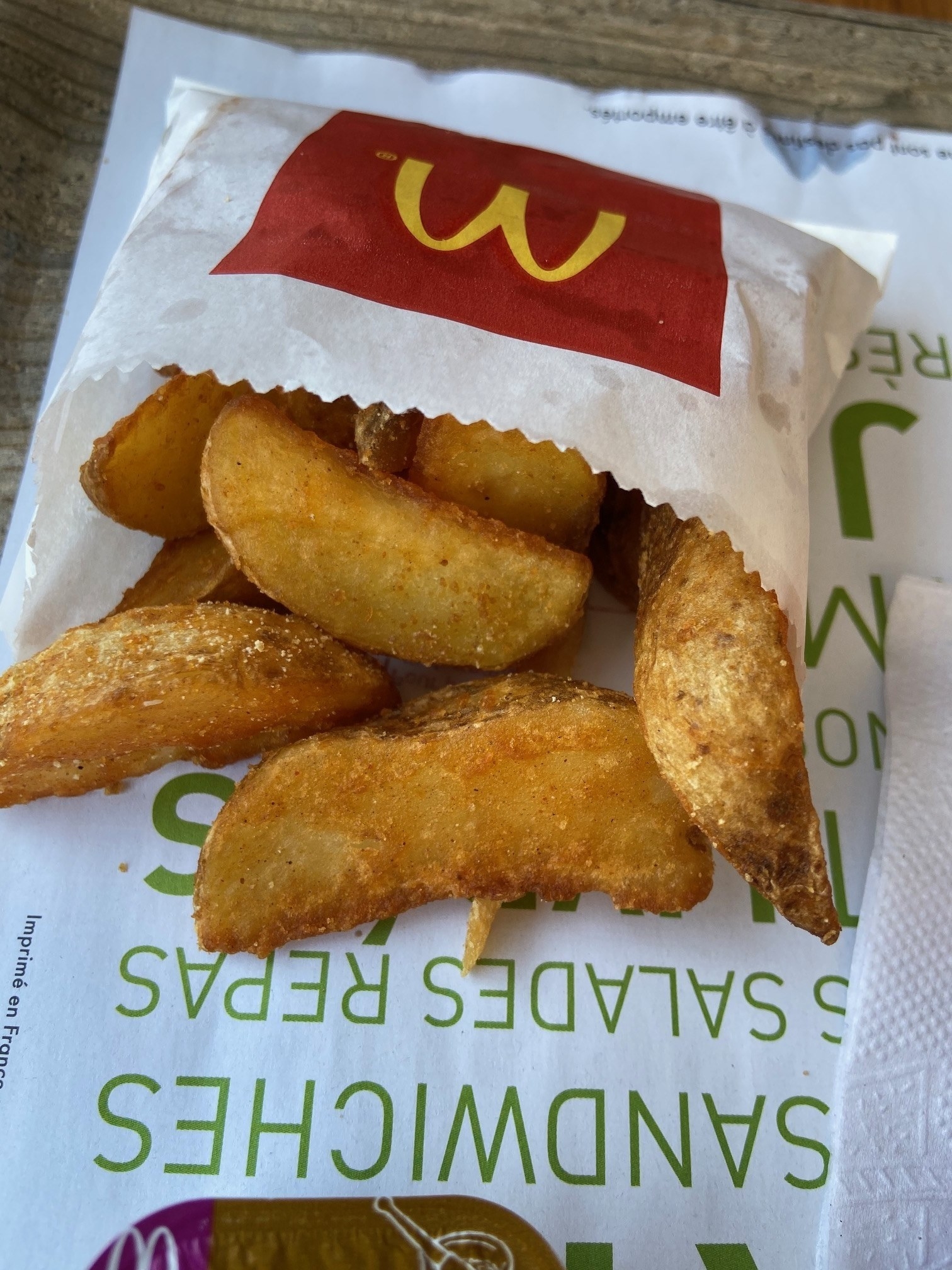 Thick-cut potato wedges from McDonalds France