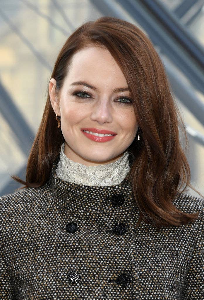 Emma Stone at the Louis Vuitton show as part of the Paris Fashion Week in March 2019