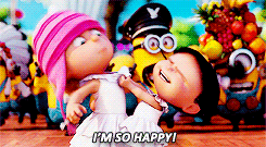 agnes saying &quot;i&#x27;m so happy&quot; while shaking her sisters in &quot;despicable me&quot; series