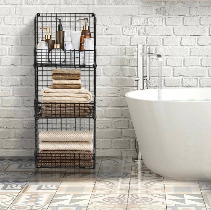 The three-tier metal basket