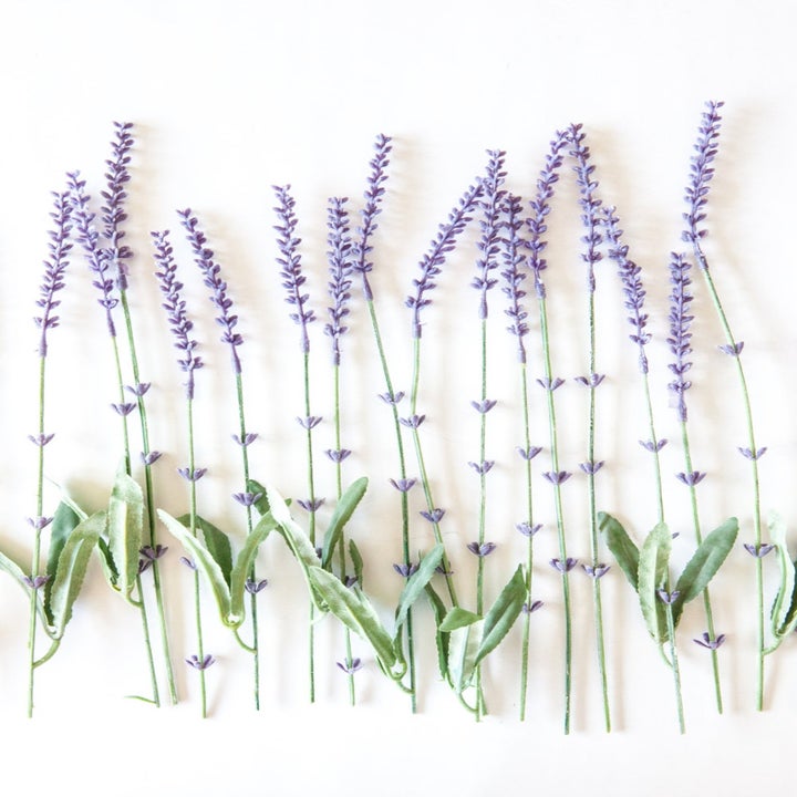 A set of faux lavender stalks 