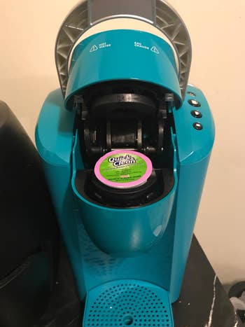 Reviewer's Quick and Clean pod in k-cup machine