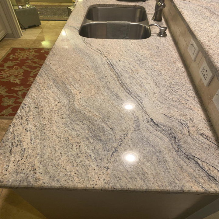 Reviewer photo of cleaned kitchen counter