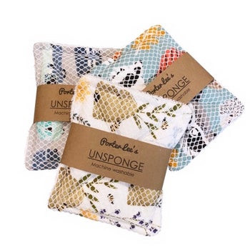 Three reusable sponges with various prints