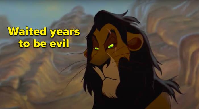 &quot;Waited years to be evil&quot; written next to Scar