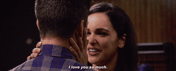 Amy from &quot;Brooklyn Nine-Nine&quot; holds Jake&#x27;s face with her hands and says &quot;I love you so much&quot; with tears in her eyes