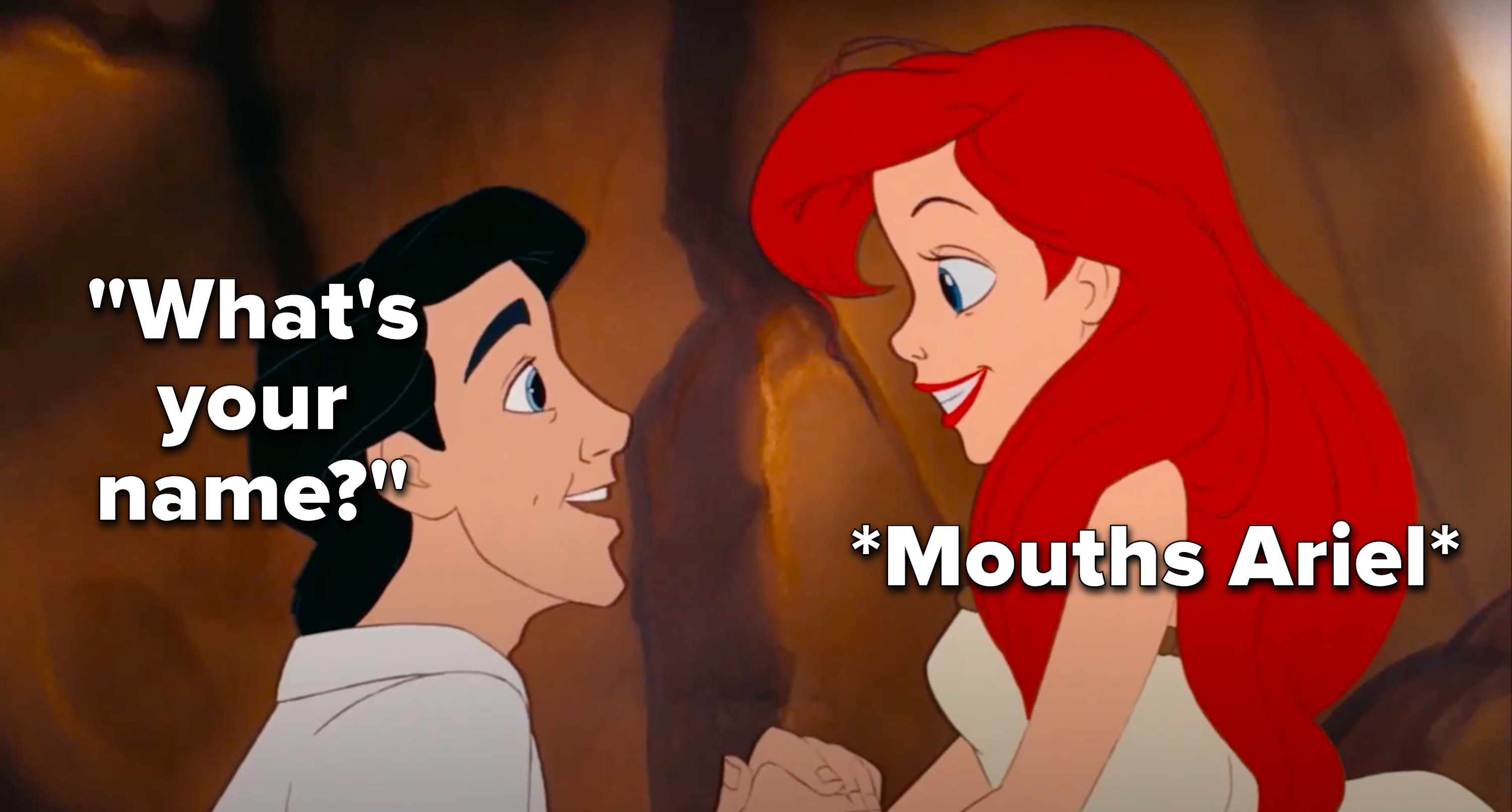 Eric asks Ariel, &quot;What&#x27;s your name?&quot; and she mouths &quot;Ariel&quot;