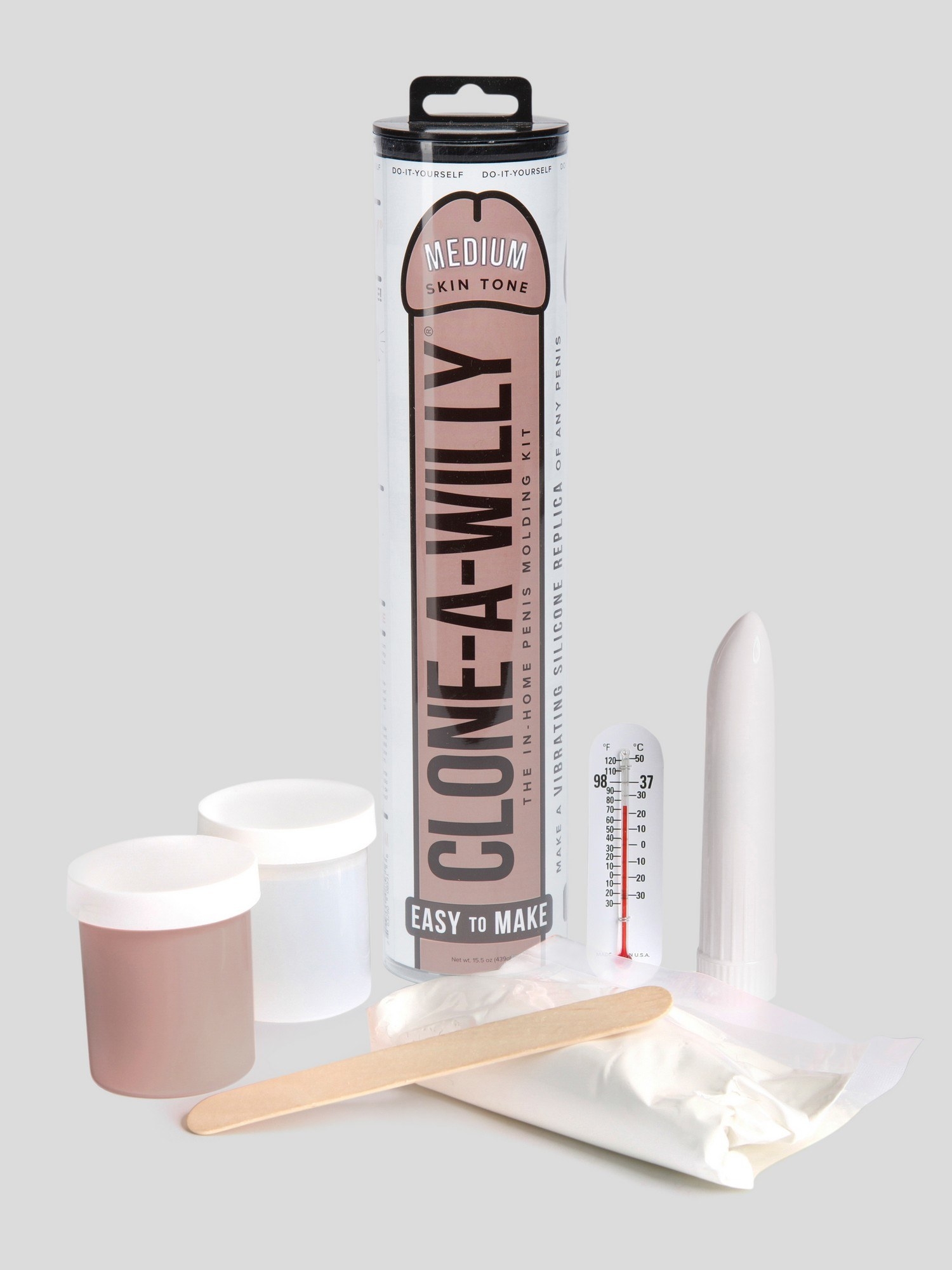 the clone-a-willy kit with silicone, mold, and thermometer 