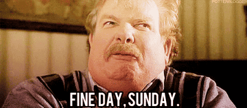 A person saying &quot;Fine day, Sunday&quot;