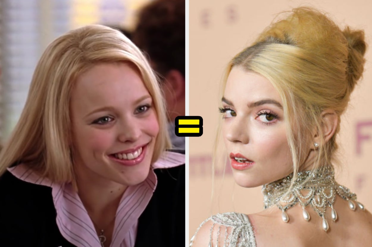 Regina George from "Mean Girls" and Anya Taylor-Joy with an equals sign between them