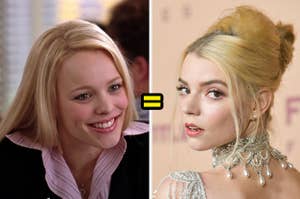 Regina George from "Mean Girls" and Anya Taylor-Joy with an equals sign between them