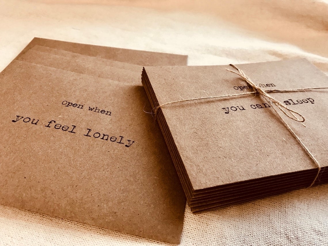 The long-distance relationship envelopes and note cards