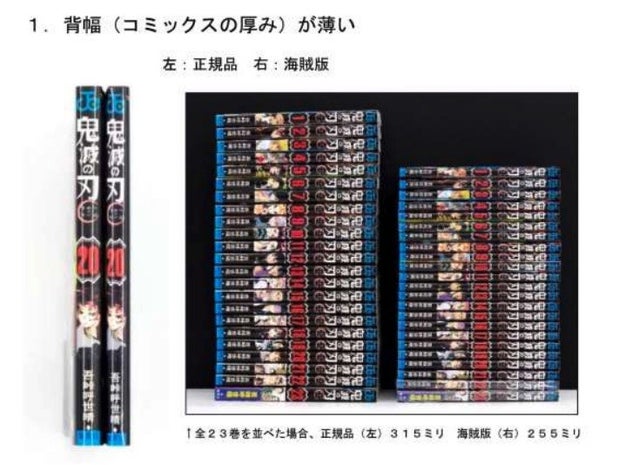 鬼滅の刃 全巻セットを買ったつもりが 偽物 紙の 海賊版 をメルカリやamazonで確認
