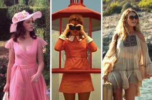 Outfits from "The Princess Diaries 2 Royal Engagement", "Moonrise Kingdom" and Mamma Mia Here We Go Again"