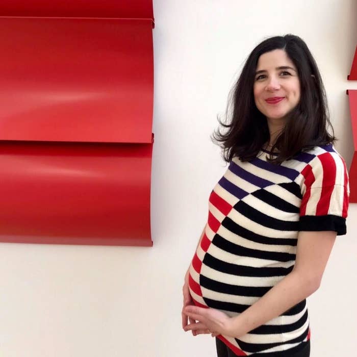 Loryn pregnant at museum