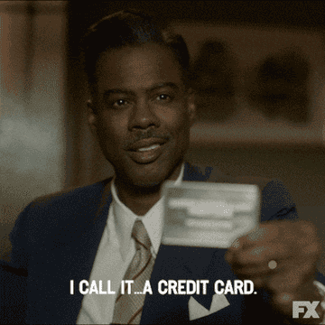 Character saying, &quot;I call it...a credit card&quot;