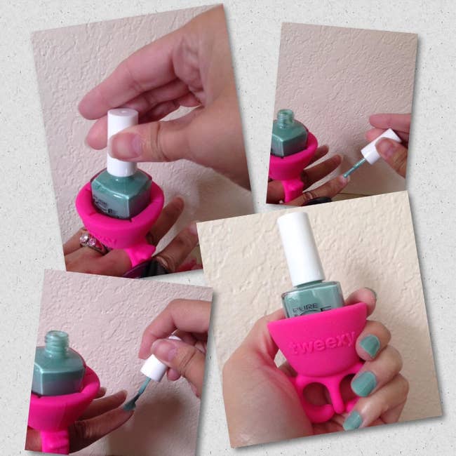 Reviewer using product to paint nails