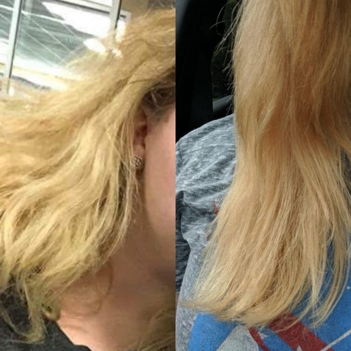 Reviewer photo showing results of Olaplex