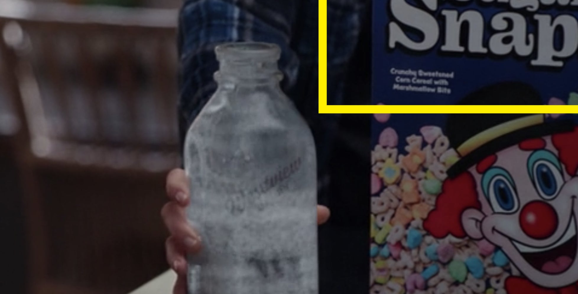 A close-up of Wanda's cereal box, which reads "Sugar Snaps"