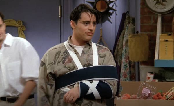 Joey&#x27;s arm in a sling