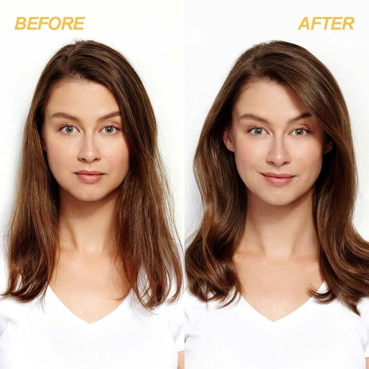 Model showing results of using Briogeo Blossom and Bloom Ginseng Biotin Spray