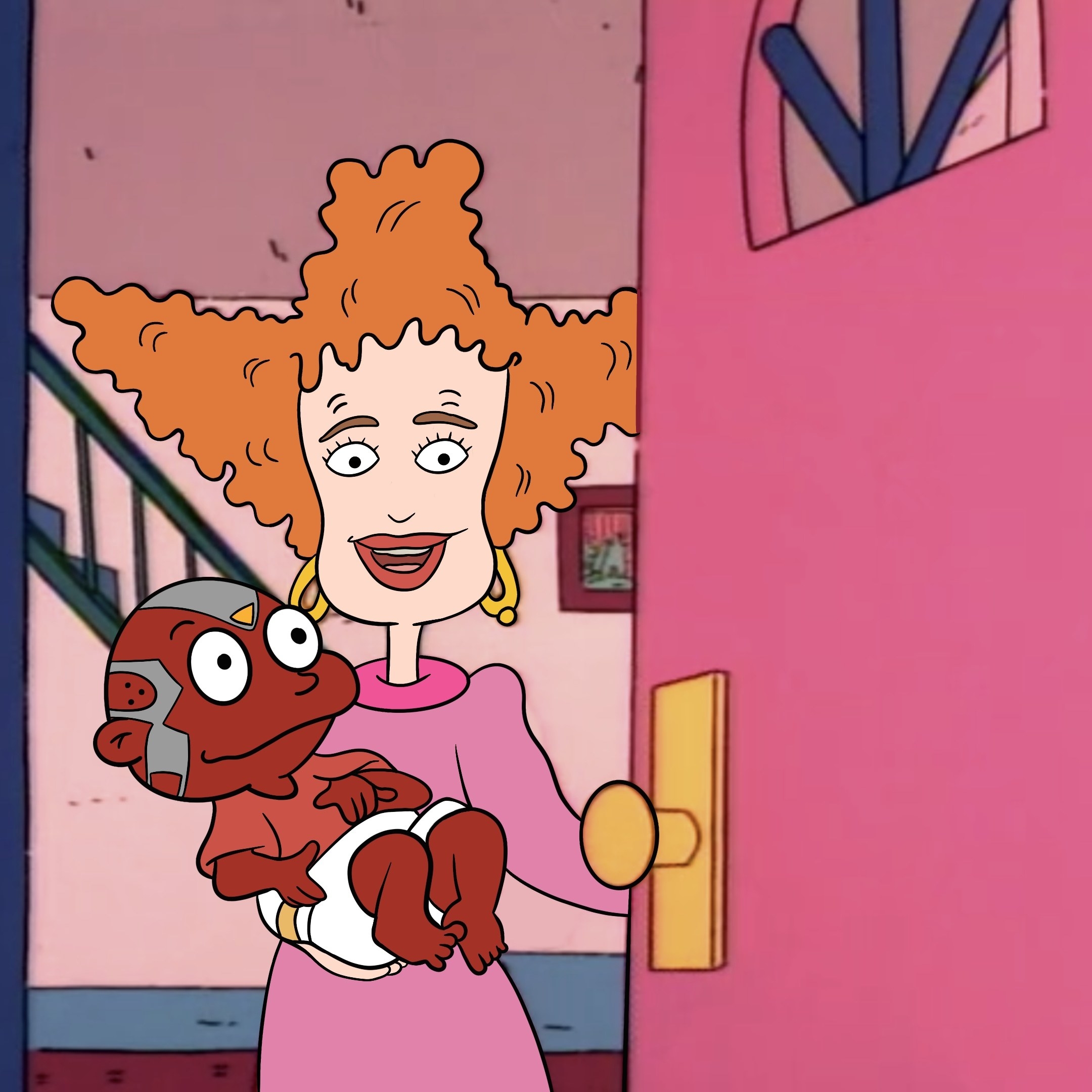 Wanda holds a baby Vision that resembled Tommy Pickles from Rugrats