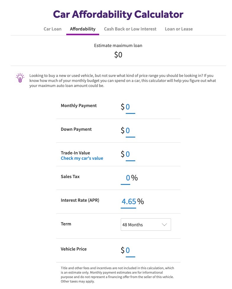 Car affordability calculator