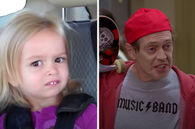 Side-by-side image of Side-Eye Chloe and Steve Buscemi in the "how do you do fellow kids" meme