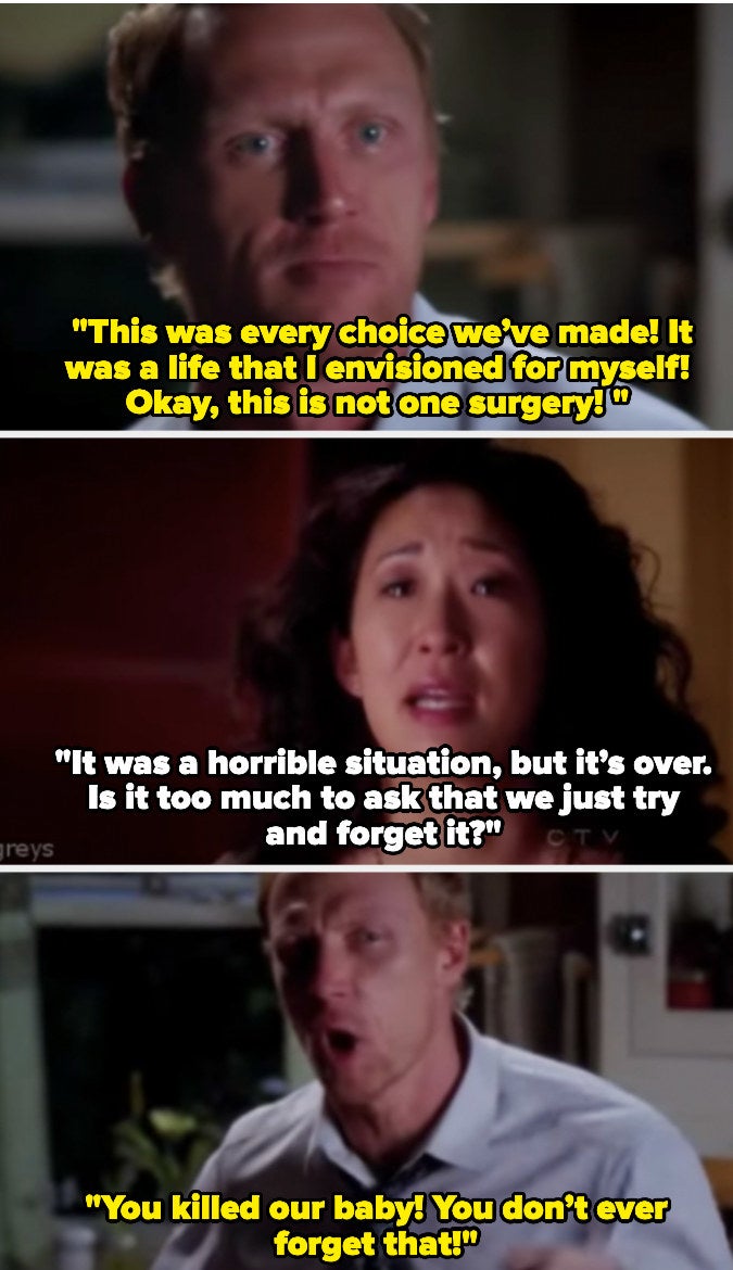 Owen and Cristina arguing over her deciding to have an abortion
